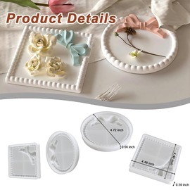 SWUAVD Bow Silicone Tray Molds, 2 PCS Silicone Tray Resin Mold for DIY Display Rectangle Jewelry Plate Candle Holder Soap Dish Home Decor Serving Board Mold Casting Craft Kit