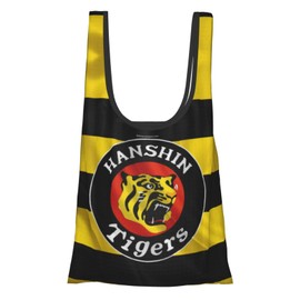 Hanshin Tigers Eco Bag Large Capacity Folding Eco Bag Shopping Bag Popular Lightweight Waterproof Shopping Bag Fashionable Women's Men's Multi-functional Tote Bag Resin Bag Compact Convenience Store