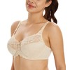 Lemorosy Full Coverage Minimizer Bra for Women Flower Lace Unpadded