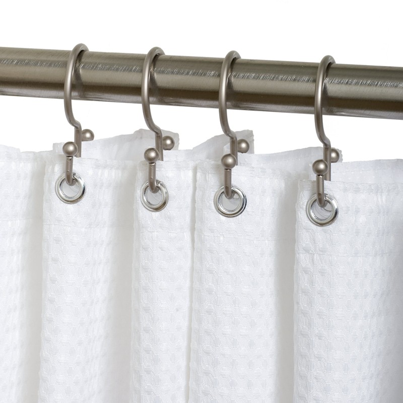 Zenna Home NeverRust Rustproof Aluminum Double Shower Curtain Hooks, Decorative
