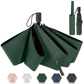 NINEMAX Folding Umbrella, Ultra Lightweight, Parasol, One Touch, Automatic Opening/Closing with 6 Ribs, Compact, UV Protection, UV Protection, Light Blocking, Thermal Blocking, For Rain or Shine,