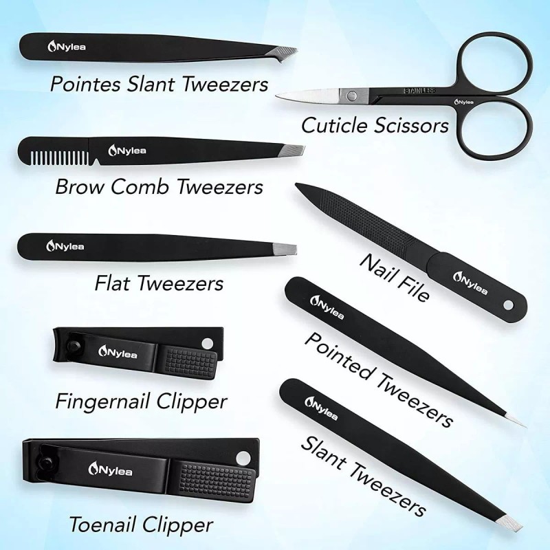 Nylea Tweezers Set And Nail Clippers For Men And Women