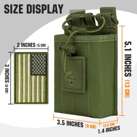 bvya 2 Pack Radio Case/Radio Holder Molle Tactical Radio Holster Adjustable Interphone Storage Bag Outdoor Sports Radio Pouch for Two Ways Walkie-Talkie