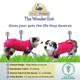 Surgi~Snuggly Washable Disposable Dog Diapers Keeper is Made with American Textile - for Male and Female Dogs - Fits Puppies to Adult Dogs - A Simple Solution to an Everyday Problem