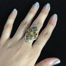 Tigeraugen-Ring aus 925er Sterlingsilber mit Cabochon, ovale Birne, runde braune Steine, Krappenfassung, verstellbar, handgefertigt, natürlicher Edelsteinschmuck, O 1/2, Edelstein, Tigerauge