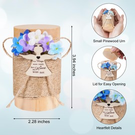 Abooxiu Small Urns for Human Ashes Keepsake 4 Inches Pinewood Mini Urn for Ashes Memorial Wooden Small Ash Keepsake Urns Mini Cremation Funeral Burial Decorative Urn for Adult Males Females Pets