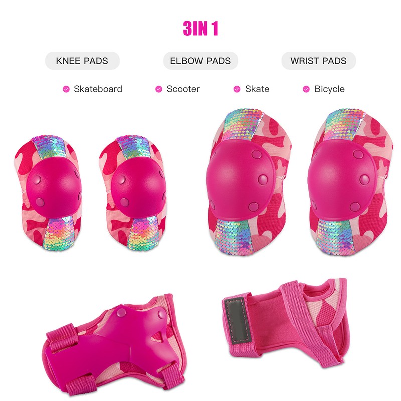 3 in 1 Kids Protective Gear Set Knee Pads Elbow
