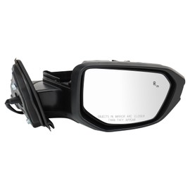 TRQ Passenger Side Power Heated Mirror Smooth Black Paint to Match Compatible with 2021-2022 Honda Insight HO1321353