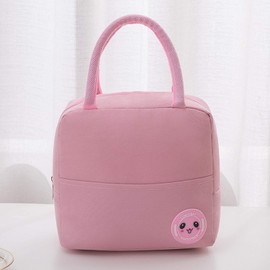 U-SITU BD002 Lunch Bag, Large Capacity, Cute, Smile, Lunch Bag, For Work or School, Pink, Eco Bag, Stylish, Beautiful, Convenient Storage, Travel, Popular, Unisex, Lightweight