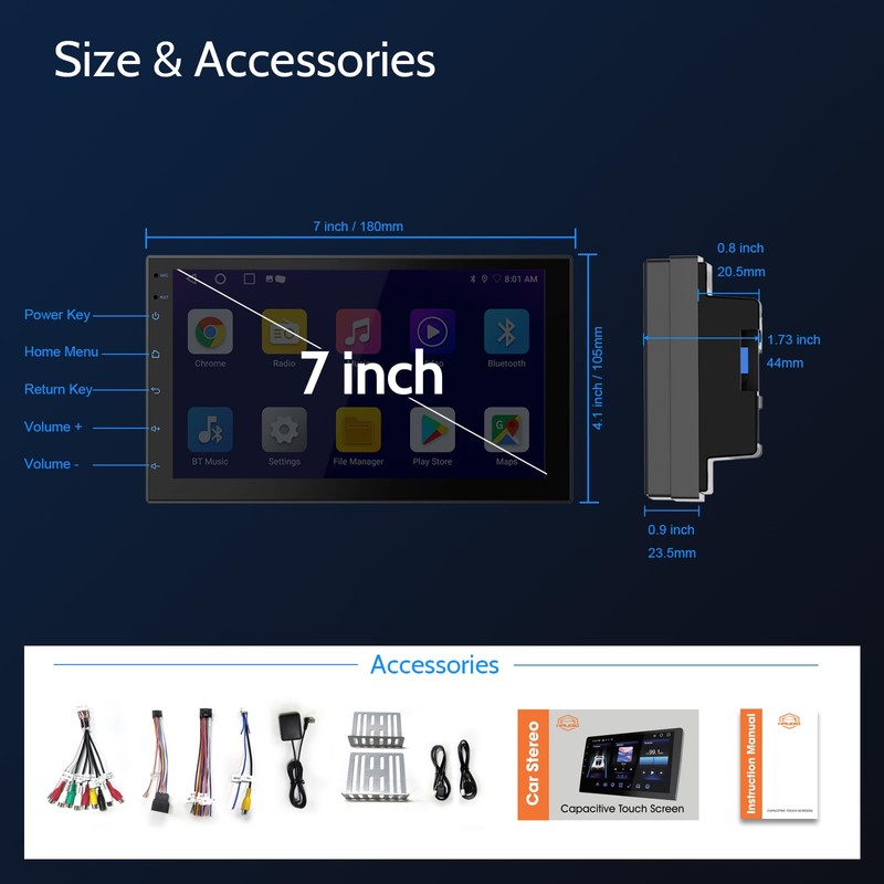 Haudio 7 Inch Double Din carplay Screen,with Wireless CarPlay and