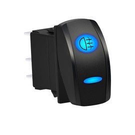 BANDC 12V Waterproof Rocker Switch Rear Fog Lights Blue Led 5Pin SPST ON Off Toggle Switch for Cars Boats UTV ATV RV