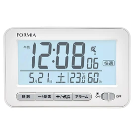 Formia HT-039RC Thermo-Hygrometer, Digital Comfortable Temperature Display, Heatstroke Prevention, Radio Clock, Alarm Clock, Front Operation, Date, Day of the Week, Electronic Sound, Automatic