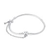 LNQOBU 925 Sterling Silver Snake Chain Bracelet,Butterfly Bracelets, Heart Shape