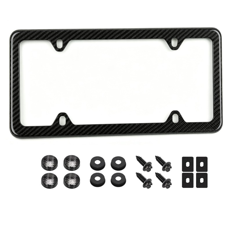 Real Carbon Fiber License Plate Frame – 1 Pack, Handcrafted
