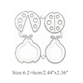 hinana Cute Ladybug Metal Die Cuts,Two Types Ladybugs Cutting Dies Cut Stencils for DIY Scrapbooking Album Decorative Embossing
