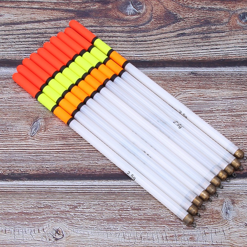 10 pcs Durable Plastic Fishing Floats Bobber Stick Tube Multi