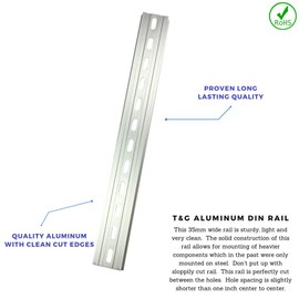 International Connector T&G 2 Pieces DIN Rail Slotted Aluminum RoHS 12" Inches Long 35mm Wide 7.5mm High