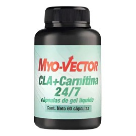 Suplemento Deportivo Myo-Vector CLA Carnitina Gel Quemador Grasa 60 Cápsulas                                                                          