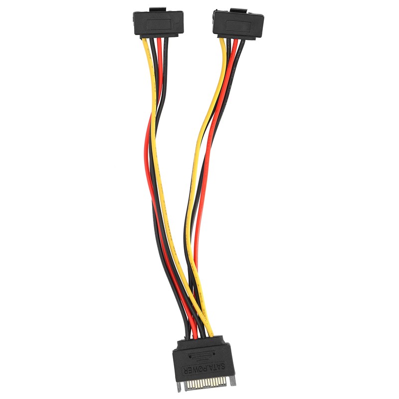 10Pcs SATA Power Adapter 15pin 1 Male to 2 Female
