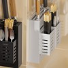 Utensil Holder Stainless Steel Wall Mount Chopstick Draining Storage Shelf