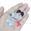 MECCANIXITY 100Pcs Mini Gingham Ribbon Bow 1" Checkered Fabric Satin