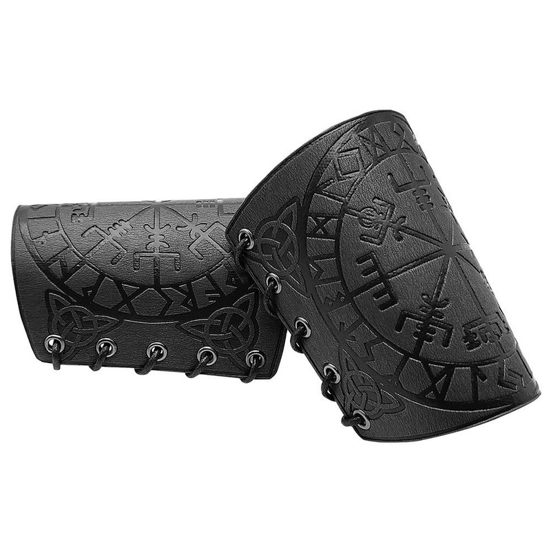 DONGKER Embossed Arm Guards, Pack of 2 Vintage Leather Bracers,