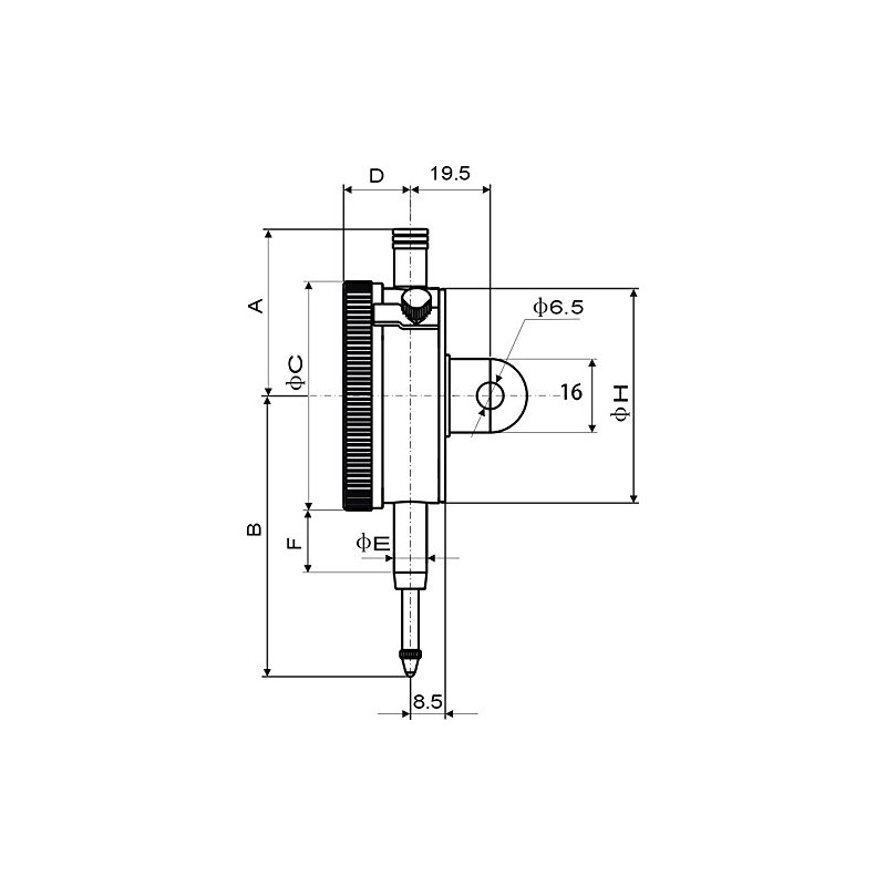 CNC Quality Dial Gauge 10 mm Measuring Range, with eyelet