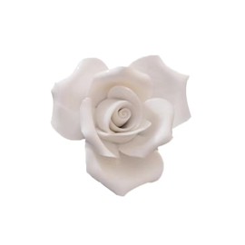 AMERRY Ceramic Wall Art - 3D Flower Wall Decor, Handmade Porcelain Flower Wall Hanging Sculpture (White Rose, 2.76")