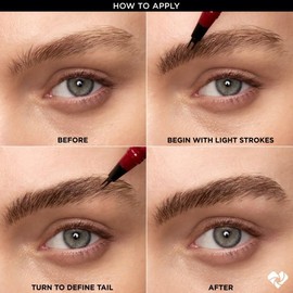 Faux Brow, Hair-Like, Filling Eyebrow Pen with Double-Brush Tip, Fast & Precise Eyebrow Makeup, L'Oreal Paris:_Mahogany