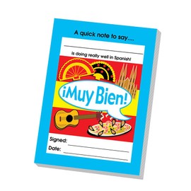 SuperStickers Spanish Reward Praise A6 Note Pad for Teachers - 'Muy Bien'. 60 sheets