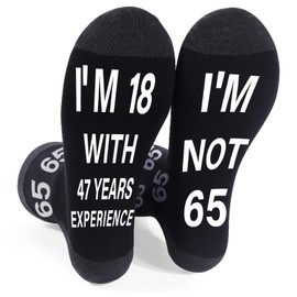 Luvart 65th Birthday Gifts for Men - 65 Years Old 1960 Mens Birthday Gifts Ideas, Soft Funny 65th Socks for Men, 65th Birth Presents for Dad Grandad Husband Uncle from Son Daughter Wife