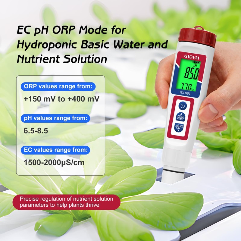Hydrogen Water Tester,Digital ORP Meter for Drinking Water,6-in-1 pH TDS