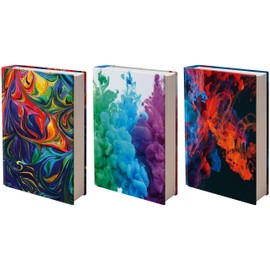 Fun Design, Easy Apply Book Covers 3 Pack. Stretchable Standard Jackets Fits Most Hardcover Textbooks Up to 8 x 10. Adhesive-Free, Nylon Fabric Protectors. Washable and Reusable Student School Supply