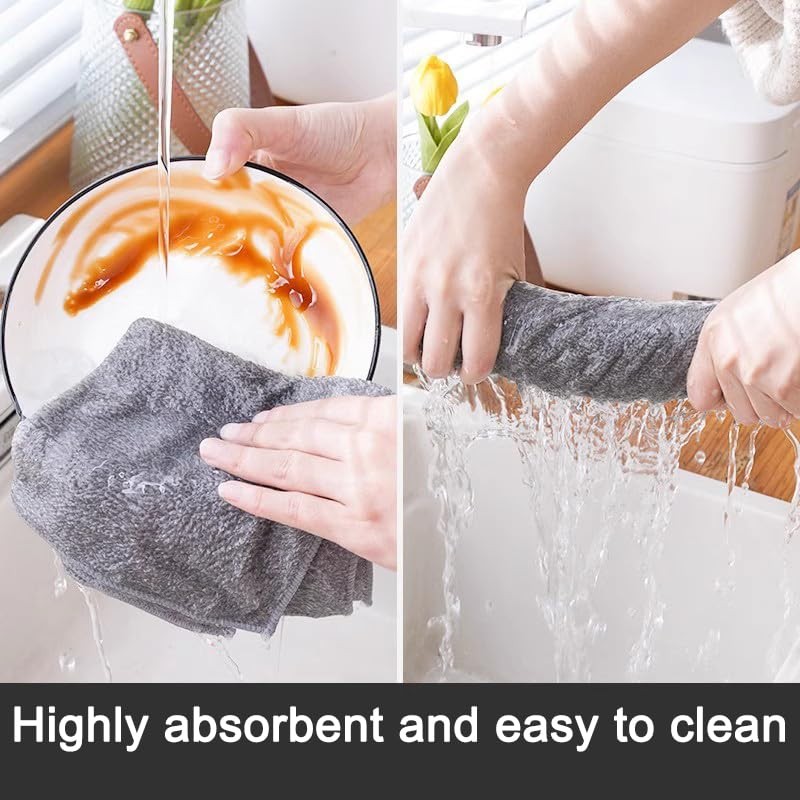 Microfibre Cloth, Microfibre Cleaning Cloths Multifunctional Reusable Cleaning Cloths Dish