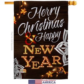 Angeleno Heritage Christmas Lightful Holidays Garden House Flags Kit Winter Santa Marry Xmas Present Reindeer Season Wintertime Snow Small Decorative Gift Yard Banner Made in USA 28 X 40