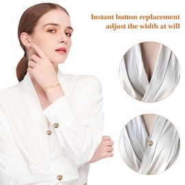 VILLCASE Broche de camisa para mujer, 25 piezas, botones de botón para cubrir perlas, botones de seguridad, clips para mantón, Broche Alfileres para Ropa Camisa Broche