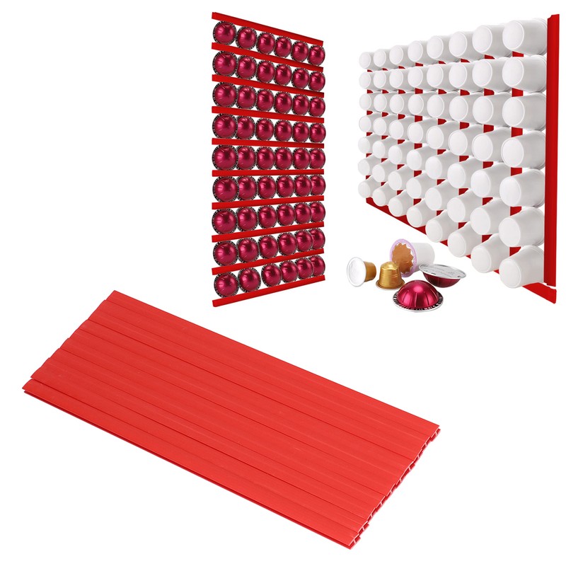 Red Wall Mounted Coffee Pod Holder Home Kitchen Under Cabinet