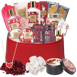 Mothers Day Gifts for Mom Spa Gift Set for Women 17Pcs Luxury Bath & Body Gift Set Beauty Care Kit with Necklace | Valentine's, Birthday, Christmas Gifts for Her Wife Pampering Kit Perfect for Travel