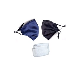 Jeelow 2 paquetes 100% seda cubierta de tela facial reutilizable lavable con filtro de alambre para la nariz incluye filtros (rosa+plata, sin alambre)