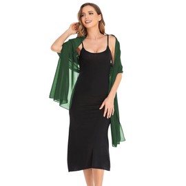 Pukguro Dark Green Shawls and Wraps for Evening Dresses Womens Sheer Soft Wraps Scarf for Wedding Bridal 79 * 26''