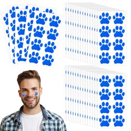 Fullhawl 120 Pairs Eye Black Bulk Tiger Paw Football Stickers Sport Glitter Eyeblack Sticker Team Spirit Accessories for University College Game Day Sports Fans Themed Party Supplies(Blue)