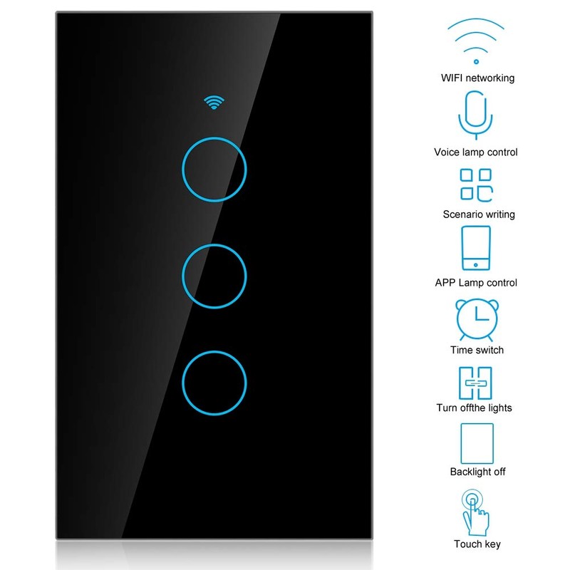 Interruptor de luz inteligente, Interruptor de pantalla táctil WiFi Círculo