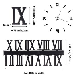 Kit Numeri per Orologio Numeri Romani Artigianato Fai da Te Fette Numeri Ritagli Ornamenti per Sostituzione di Design Riparazione Accessori per Orologi (Oro, Argento, Nero, 6 Pezzi)