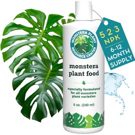 Monstera Plant Food - Premium Nutrient Rich Liquid Fertilizer (5-2-3 NPK) for Monstera Deliciosa & Other Tropical Plants | Supports Strong Roots & Large, Lush Leaves | Safe, Gentle, Easy-to-Use | 8 oz