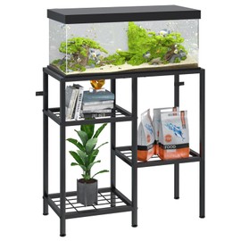 YBING Fish Tank Stand 20 Gallon Aquarium Stand Aquarium Turtle Tank Reptile Tank Stand with 3-Tier Small Metal Shelf