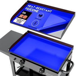 alawooder Silicone Griddle Mat for Blackstone Griddle 28 Inch - Food Grade Silicone Griddle Cover for Blackstone Flat Top Grill, 28" Thickened Grilling Mat Accessory for Black Stone Protection (Blue)