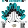 KAHEIGN 10Pcs Magnetic Screwdriver Set, 5 Size Heavy Duty Chrome