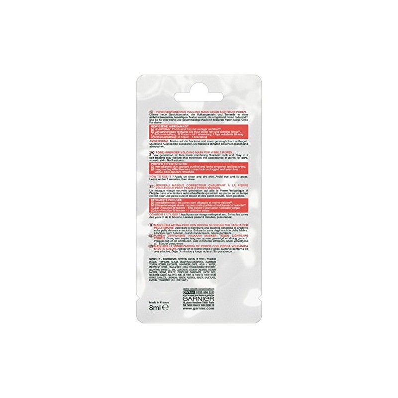 Garnier Volcano Face Mask, Skin Active, Pack of 25 (25