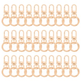 QUARKZMAN 30 Stück Hummerklaue Karabiner Schlüsselanhänger Drehgelenk Trigger Clips Zinklegierungen Bunte Snap Haken Sprung Flache Splint Ringe für DIY Schmuckherstellung, Soft Pink