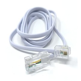 DRUT 1m, Flat RJ11 to RJ45 Male to Male 4 wire Broadband, Modem Cable Lead (3.3ft, White)